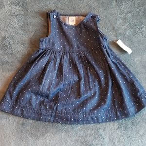 Baby Gap Denim Polka Dot Dress/Jumper